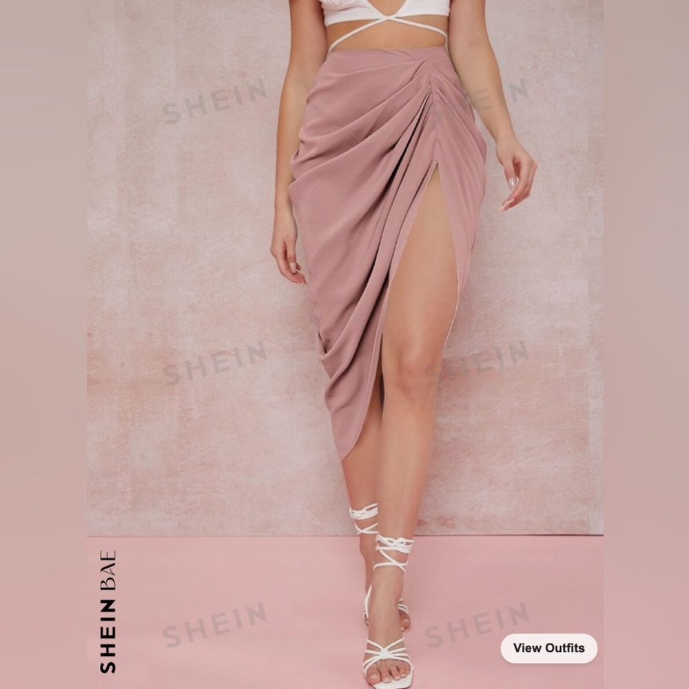 Rushed High-Slit Bodycon Midi Skirt size S